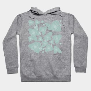 Green silhouette floral pattern Hoodie